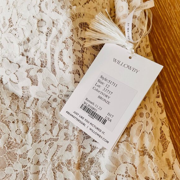 Willowby by Watters Jaislyn Wedding Gown Size 12 NEW - Picture 7 of 10